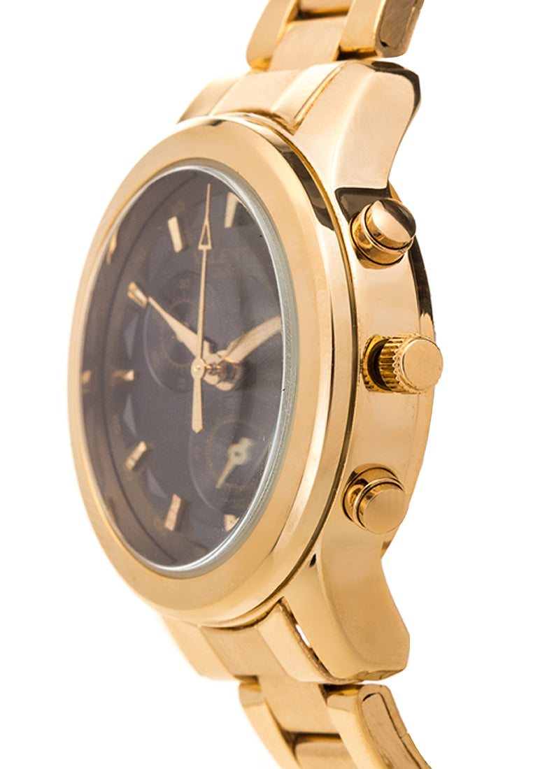 Valentino 20121935-BLACK DIAL Analog Stainless Band Watch for Women-Watch Portal Philippines