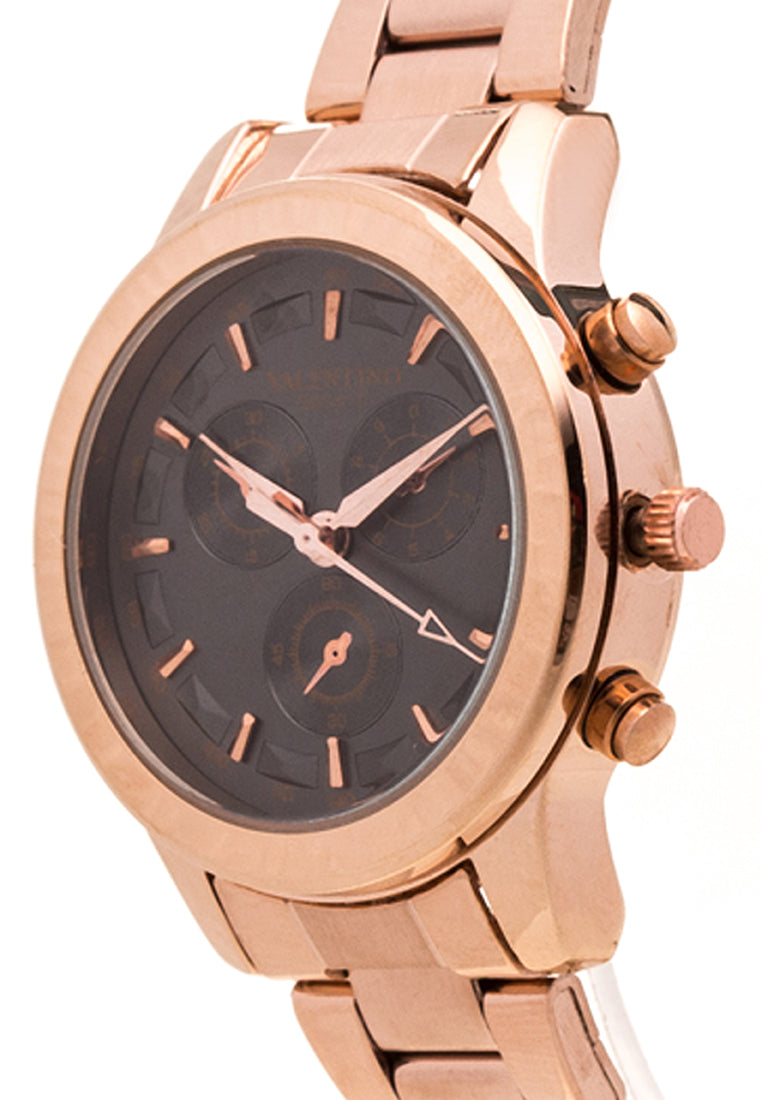 Valentino 20121936-BLACK DIAL Analog Stainless Band Watch for Women-Watch Portal Philippines