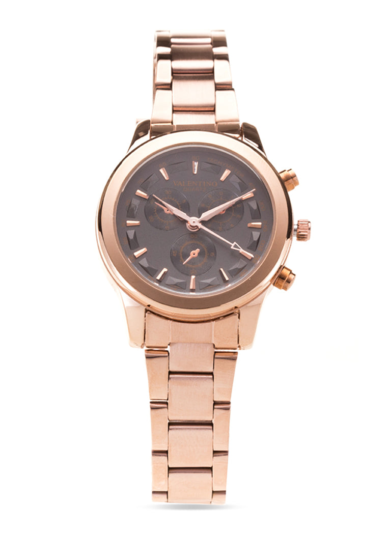 Valentino 20121936-BLACK DIAL Analog Stainless Band Watch for Women-Watch Portal Philippines