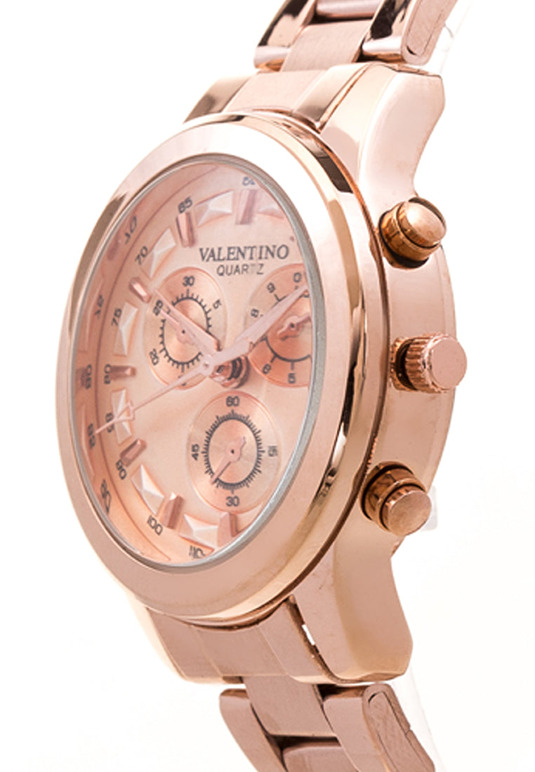 Valentino 20121936-ROSE DIAL Analog Stainless Band Watch for Women-Watch Portal Philippines