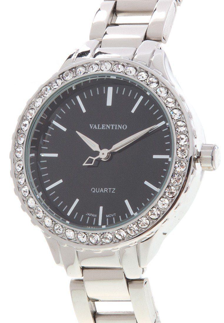 Valentino 20121961-SILVER - BLACK DIAL SILVER STAINLESS BAND Watch For Women-Watch Portal Philippines