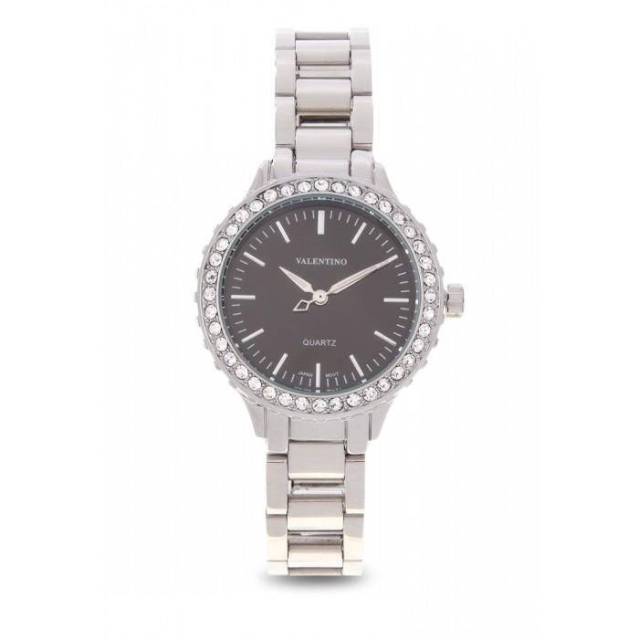Valentino 20121961-SILVER - BLACK DIAL SILVER STAINLESS BAND Watch For Women-Watch Portal Philippines
