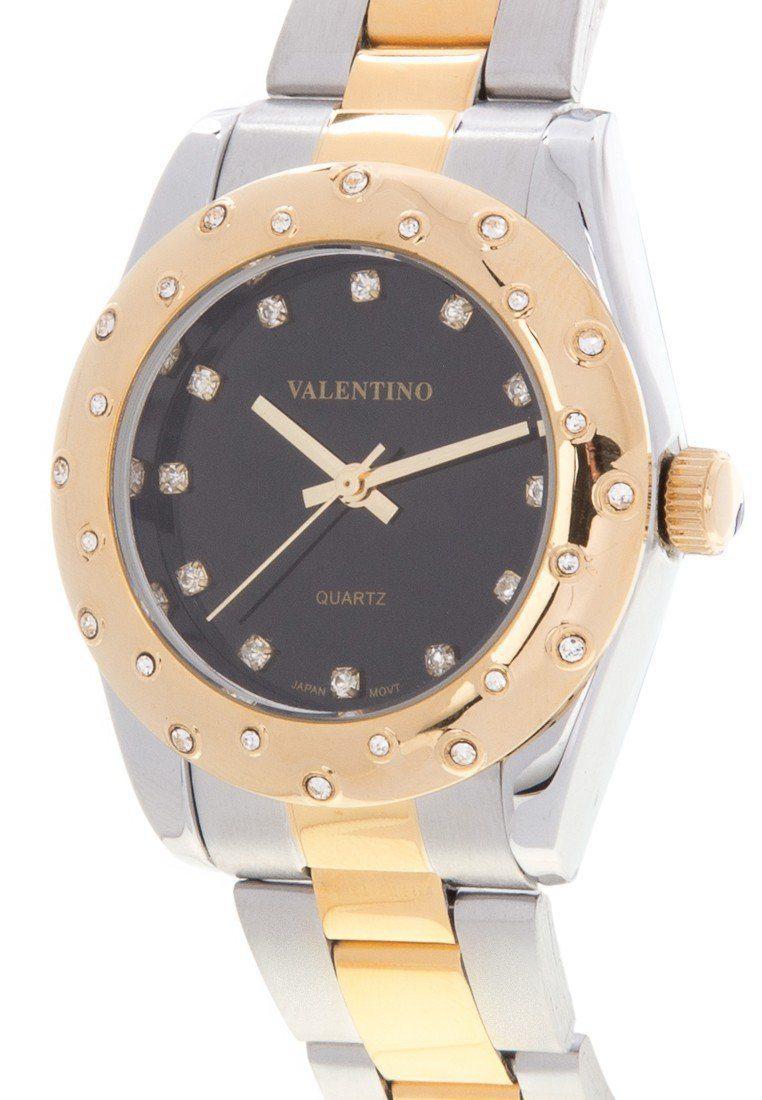 Valentino 20121973-TWO TONE - BLACK DIAL STAINLESS BAND Watch For Women-Watch Portal Philippines