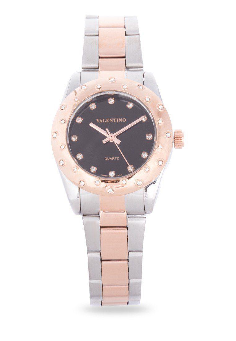 Valentino 20121974-TWO TONE - BLACK DIAL TWO TONE STAINLESS BAND Watch For Women-Watch Portal Philippines