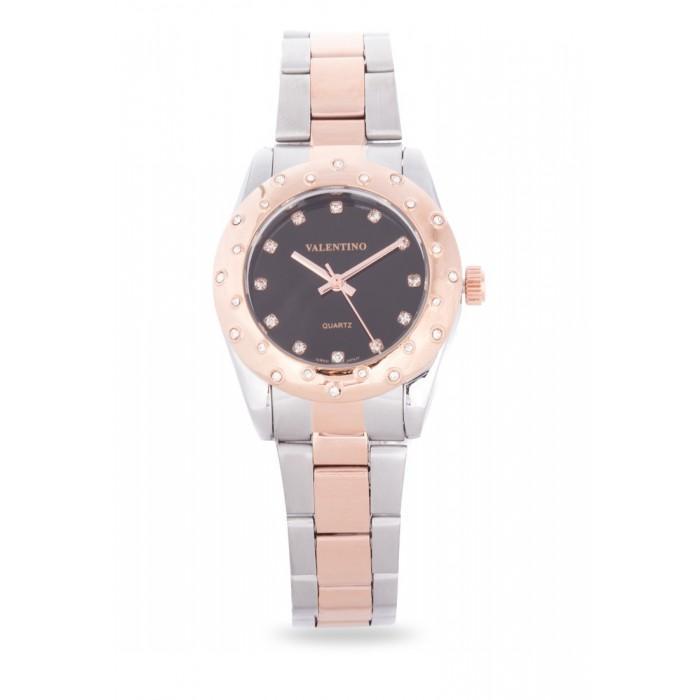 Valentino 20121974-TWO TONE - BLACK DIAL TWO TONE STAINLESS BAND Watch For Women-Watch Portal Philippines