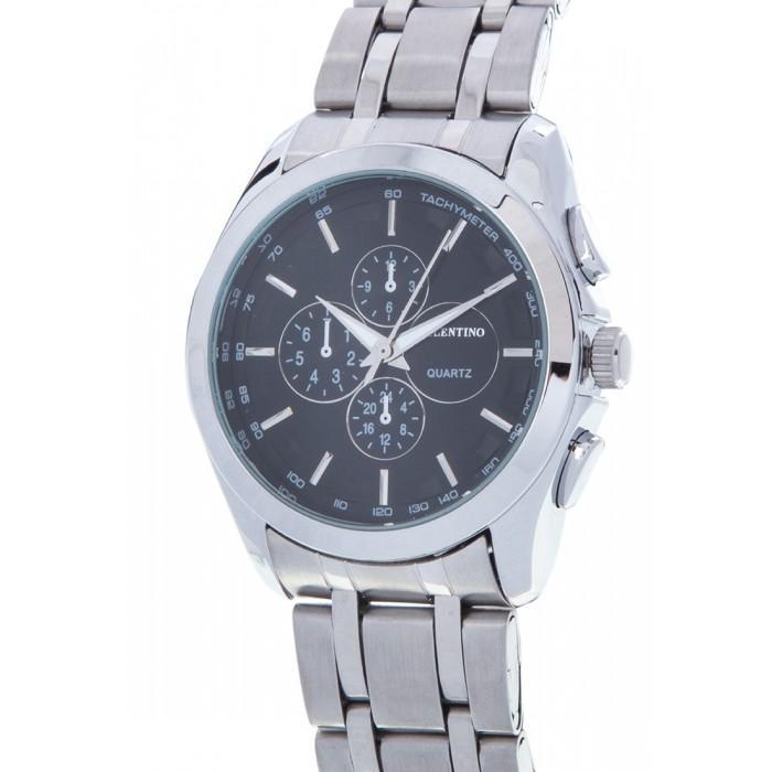 Valentino 20121983-BLACK-SILVER INDEX SILVER STAINLESS STRAP Watch for Men-Watch Portal Philippines