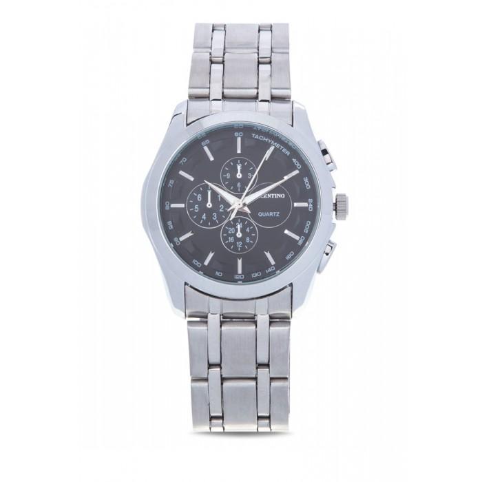 Valentino 20121983-BLACK-SILVER INDEX SILVER STAINLESS STRAP Watch for Men-Watch Portal Philippines