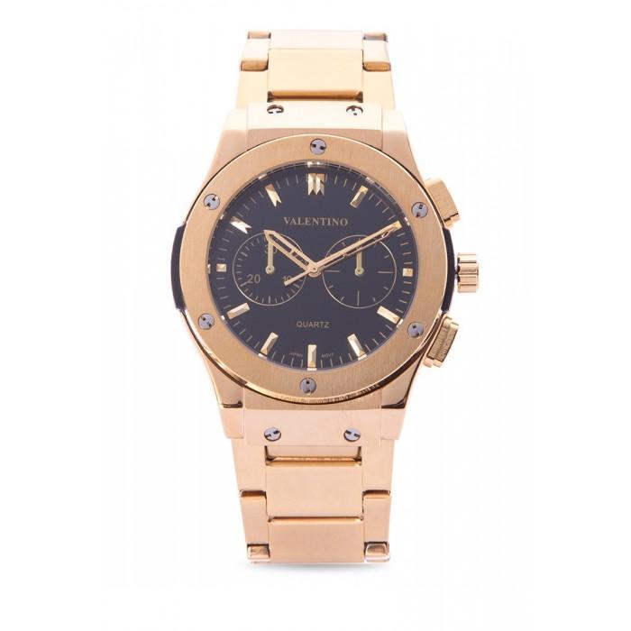 Valentino 20122067-BLACK DIAL GOLD STAINLESS STEEL BAND Watch for Men-Watch Portal Philippines