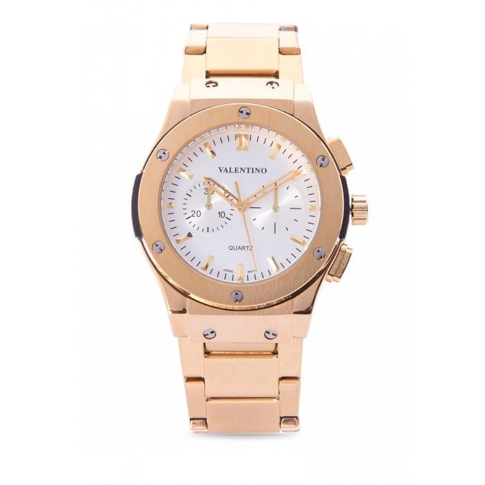 Valentino 20122067-WHITE DIAL GOLD STAINLESS STEEL BAND Watch for Men-Watch Portal Philippines