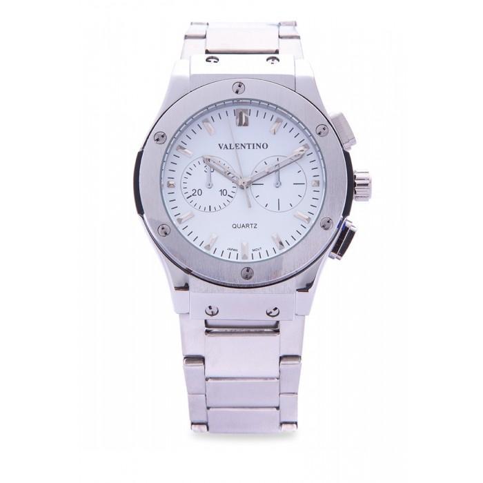 Valentino 20122068-WHITE DIAL SILVER STAINLESS STEEL BAND Watch for Men-Watch Portal Philippines
