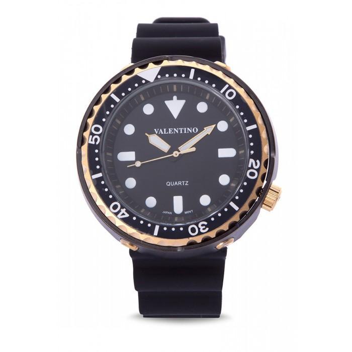 Valentino 20122074-GOLD CASE BLACK RUBBER STRAP Watch for Men-Watch Portal Philippines