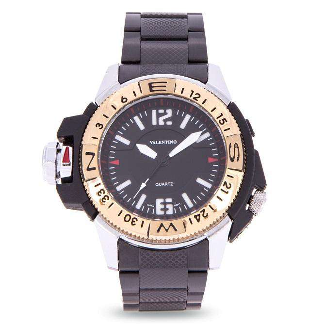 Valentino 20122082-GOLD VESSEL BLACK STAINLESS STEEL STRAP Watch for Men-Watch Portal Philippines