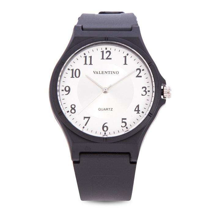 Valentino 20122084-NUMBER - WHITE DIAL BLACK RUBBER STRAP Watch for Men and Women-Watch Portal Philippines