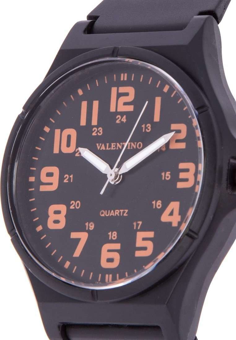 Valentino 20122084-ORANGE NUMBER BLACK RUBBER STRAP Watch for Men and Women-Watch Portal Philippines