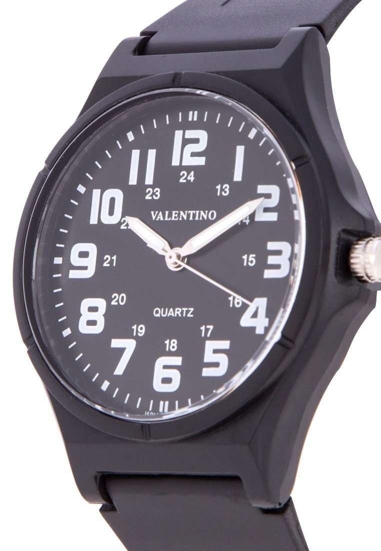 Valentino 20122084-WHITE NUMBER BLACK RUBBER STRAP Watch for Men and Women-Watch Portal Philippines