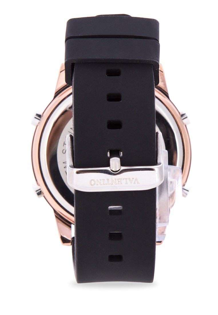 Valentino 20122089-ROSE GOLD BLACK RUBBER STRAP Watch for Men-Watch Portal Philippines