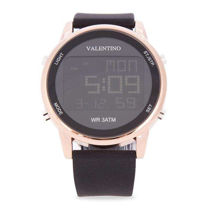 Valentino 20122089-ROSE GOLD BLACK RUBBER STRAP Watch for Men-Watch Portal Philippines
