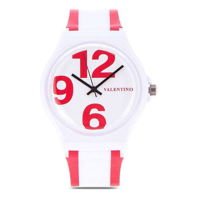 Valentino 20122091-RED WHITE RED WHITE PLASTIC STRAP Watch for Women and Men-Watch Portal Philippines