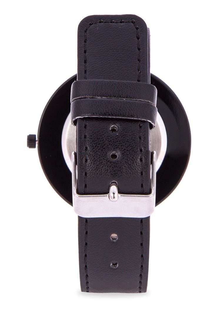 Valentino 20122095-BLK - WHITE DIAL BLACK LEATHER STRAP Watch for Men and Women-Watch Portal Philippines