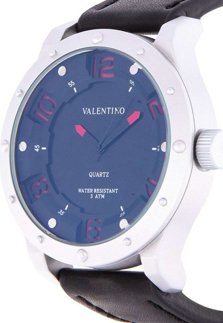 Valentino 20122121-SIL CASE - RED NUMBER Black Leather Strap Watch for Men-Watch Portal Philippines