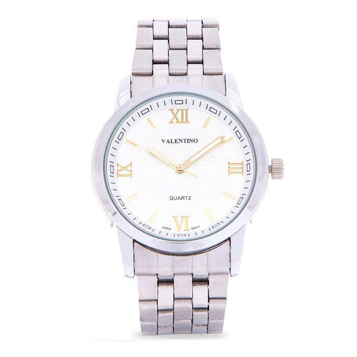 Valentino 20122123-SIL - GOLD INDEX Silver Stainless Steel Band Watch for Men-Watch Portal Philippines