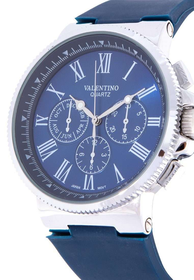 Valentino 20122157-BLUE DIAL - WHITE INDEX Blue Rubber Strap Watch for Men-Watch Portal Philippines