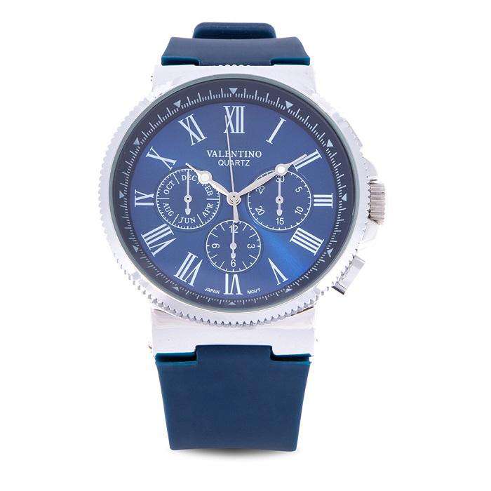 Valentino 20122157-BLUE DIAL - WHITE INDEX Blue Rubber Strap Watch for Men-Watch Portal Philippines