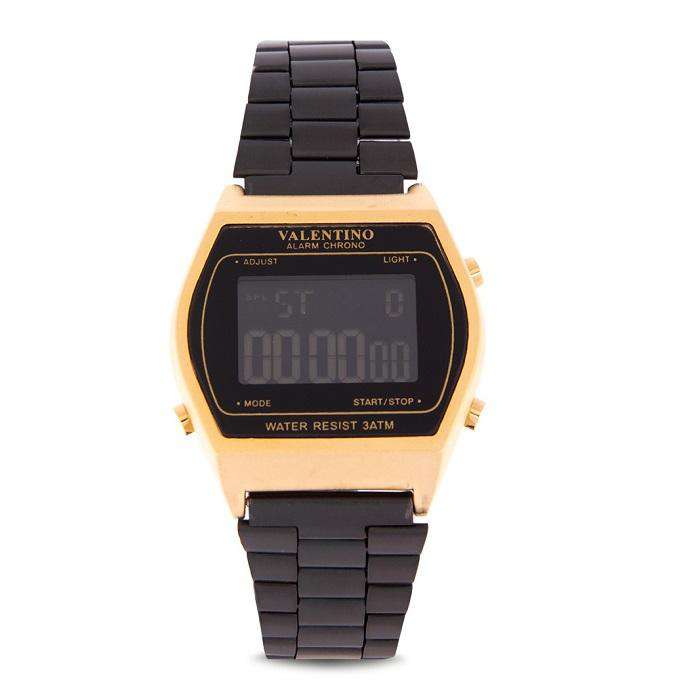 Valentino 20122168-BLACK DIAL Black Stainless Steel Band Watch for Men and Women-Watch Portal Philippines