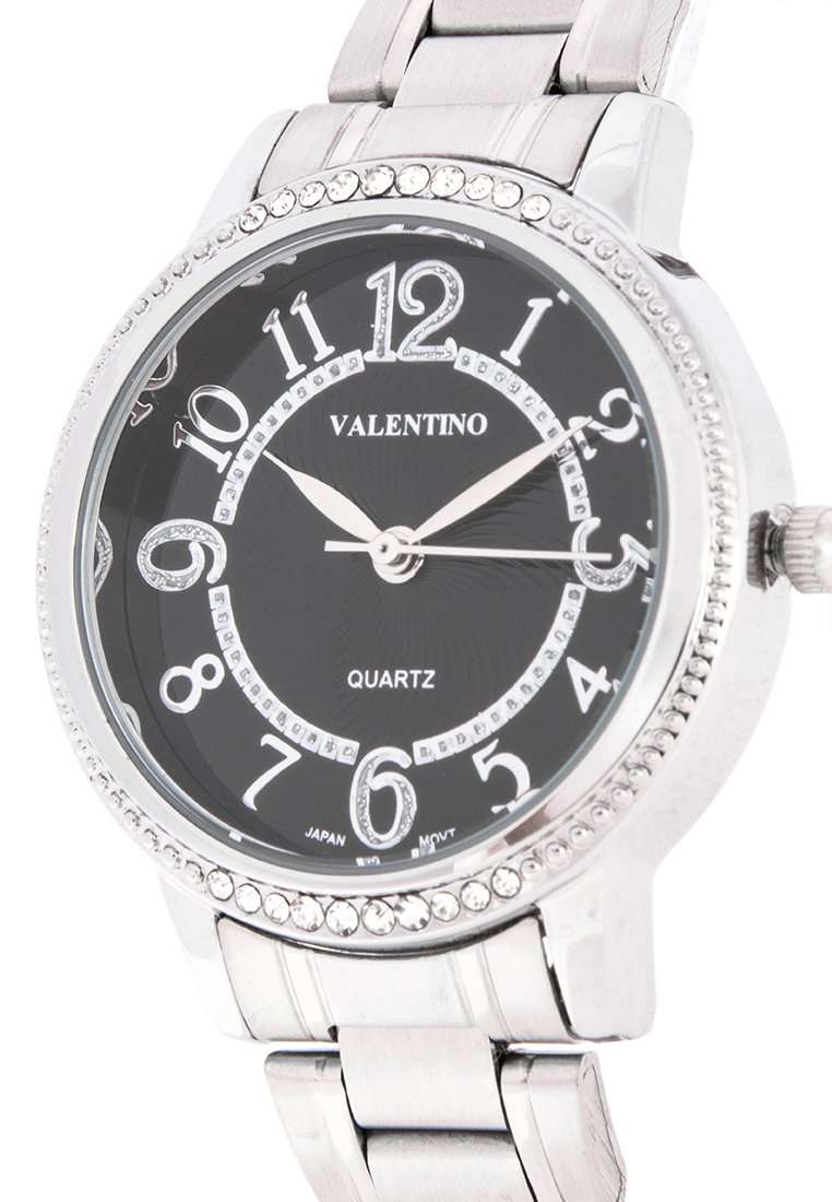 Valentino 20122200-BLACK DIAL Silver Stainless Strap Watch-Watch Portal Philippines