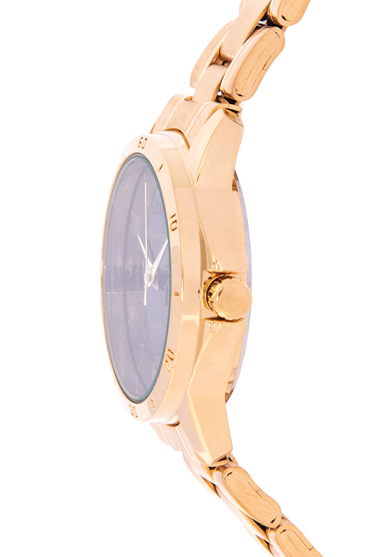 Valentino 20122201-GOLD - BLACK DIAL Analog Stainless Band Watch for Women-Watch Portal Philippines