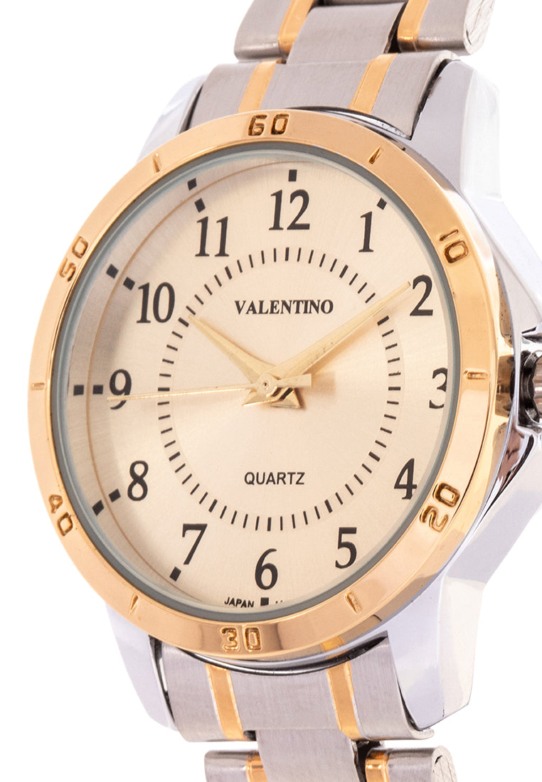 Valentino 20122201-TWO TONE - GOLD DIAL Analog Stainless Band Watch for Women-Watch Portal Philippines