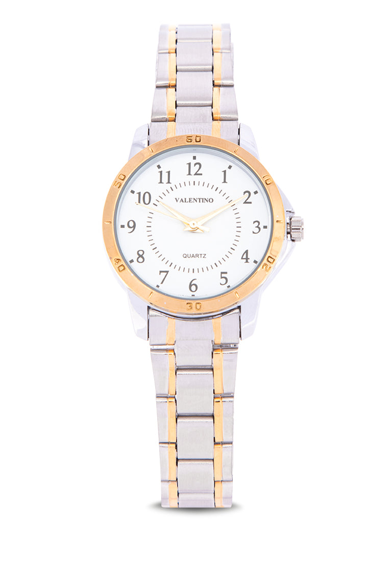 Valentino 20122201-TWO TONE - WHITE DIAL Analog Stainless Band Watch for Women-Watch Portal Philippines