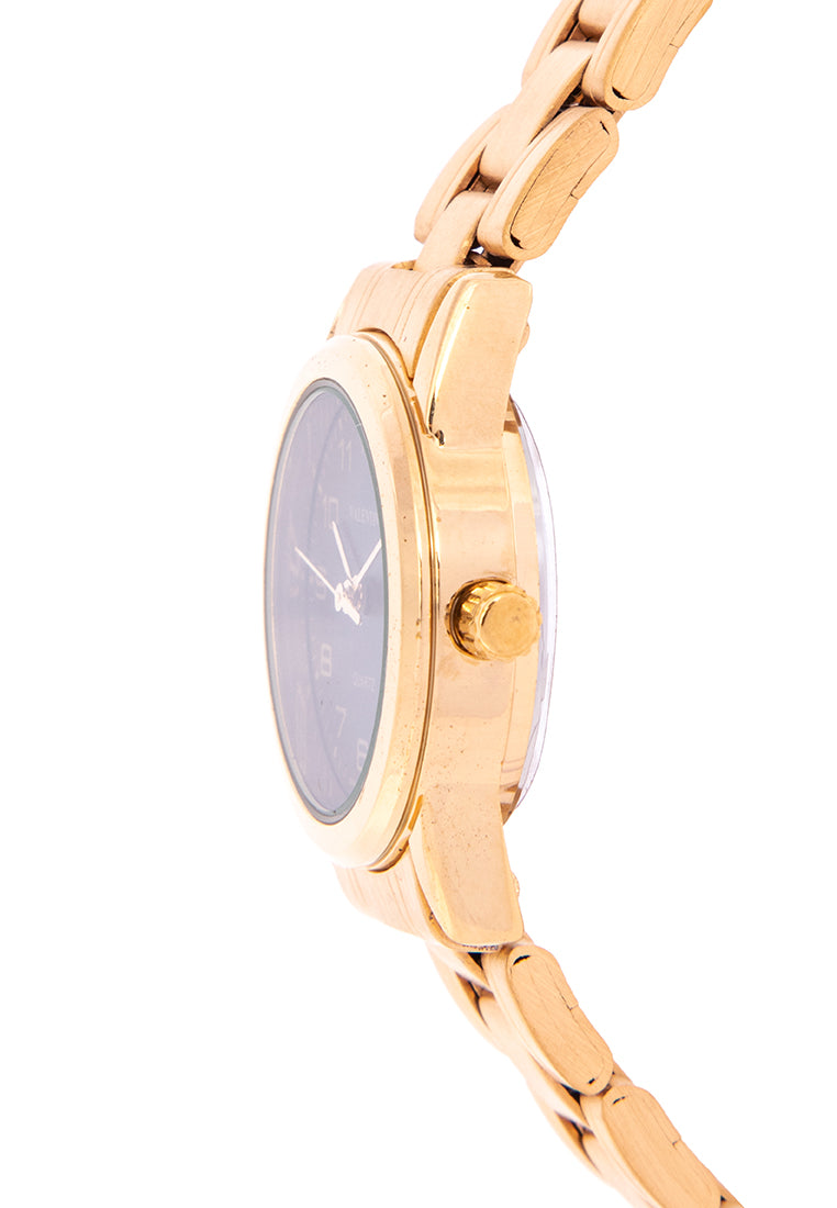 Valentino 20122203-GOLD - BLACK DIAL Analog Stainless Band Watch for Women-Watch Portal Philippines