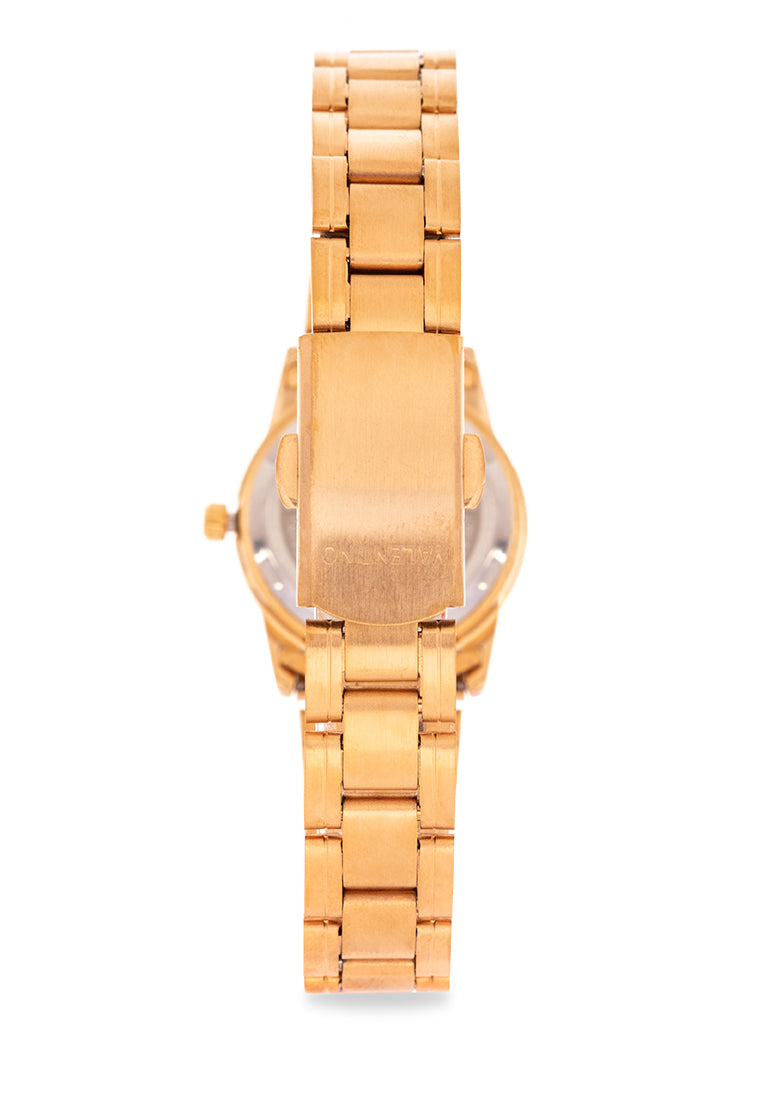 Valentino 20122203-GOLD - WHITE DIAL Analog Stainless Band Watch for Women-Watch Portal Philippines