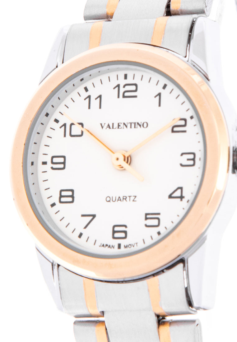 Valentino 20122203-TWO TONE - GOLD DIAL Analog Stainless Band Watch for Women-Watch Portal Philippines
