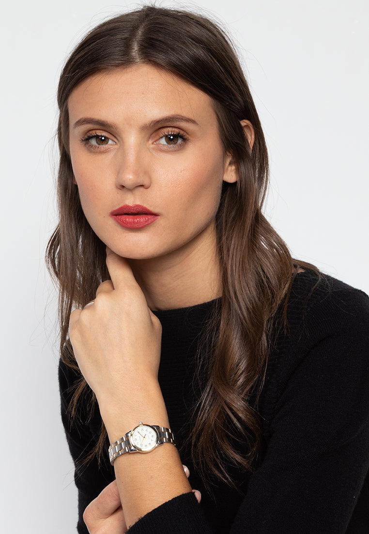 Valentino 20122203-TWO TONE - GOLD DIAL Analog Stainless Band Watch for Women-Watch Portal Philippines