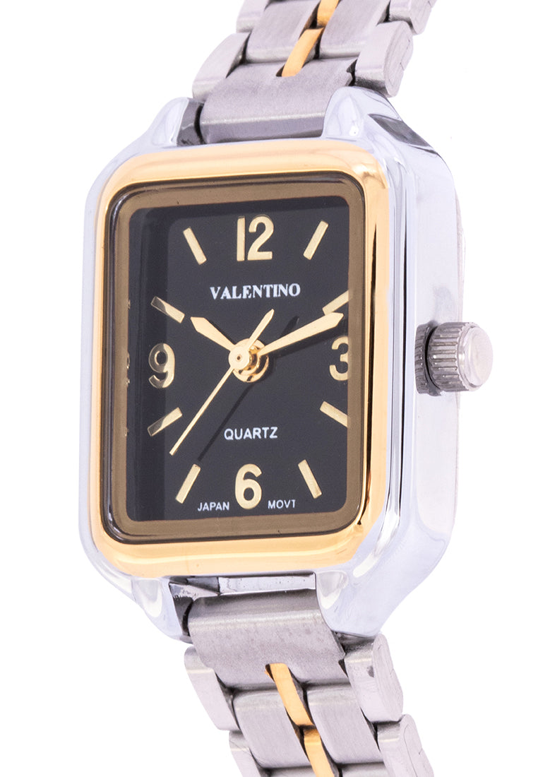 Valentino 20122219-TWO TONE - BLK DIAL Analog Stainless Band Watch for Women-Watch Portal Philippines
