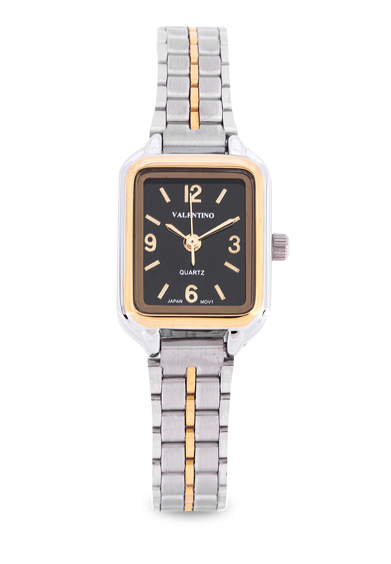 Valentino 20122219-TWO TONE - BLK DIAL Analog Stainless Band Watch for Women-Watch Portal Philippines