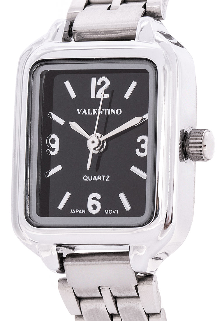 Valentino 20122220-BLACK DIAL Analog Stainless Band Watch for Women-Watch Portal Philippines