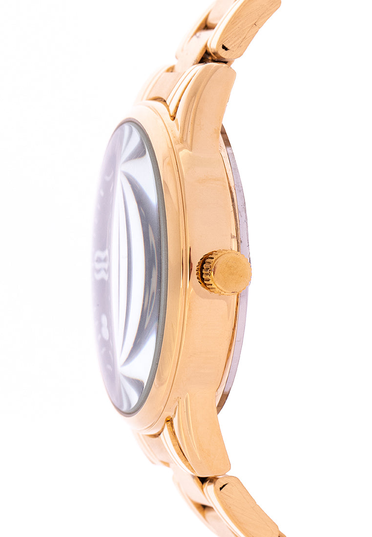 Valentino 20122230-GLD - BLK DIAL Analog Stainless Steel Strap Watch for Women-Watch Portal Philippines
