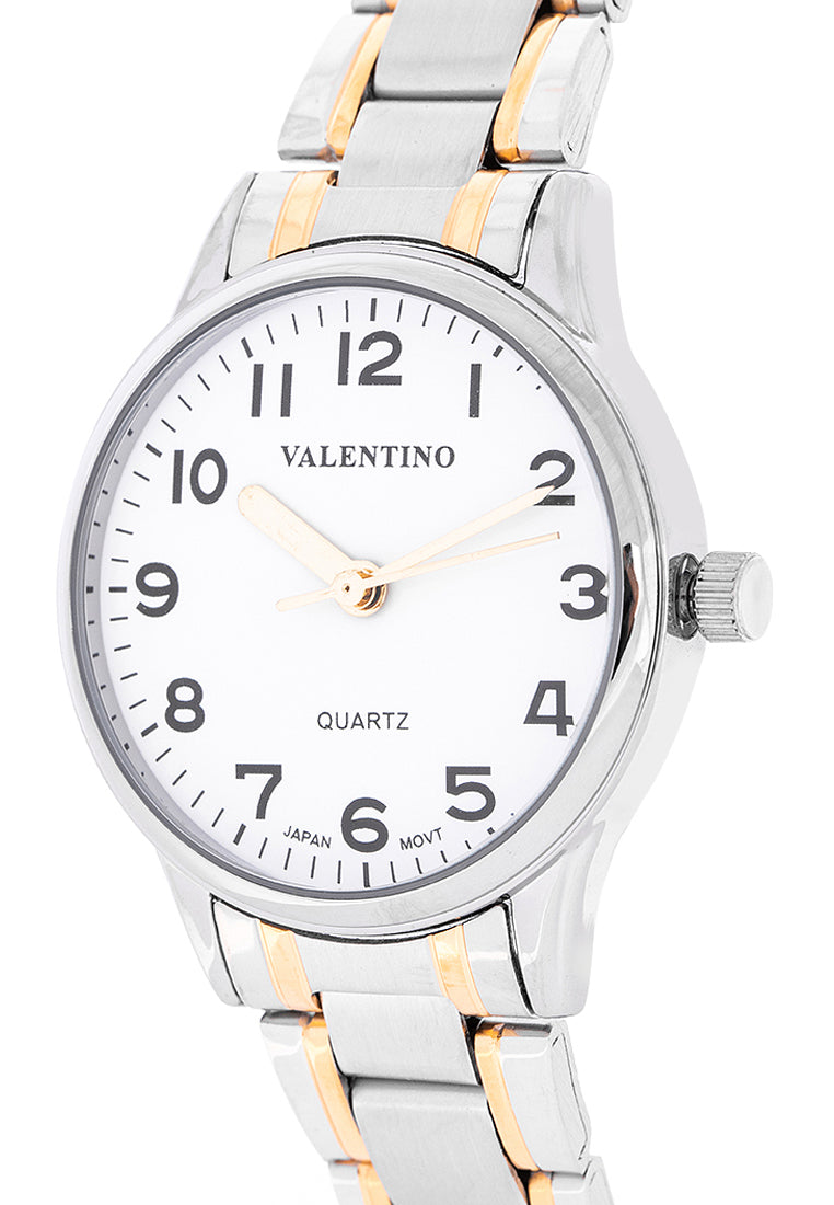 Valentino 20122230-TWO TONE - WHT DIAL Analog Stainless Steel Strap Watch for Women-Watch Portal Philippines