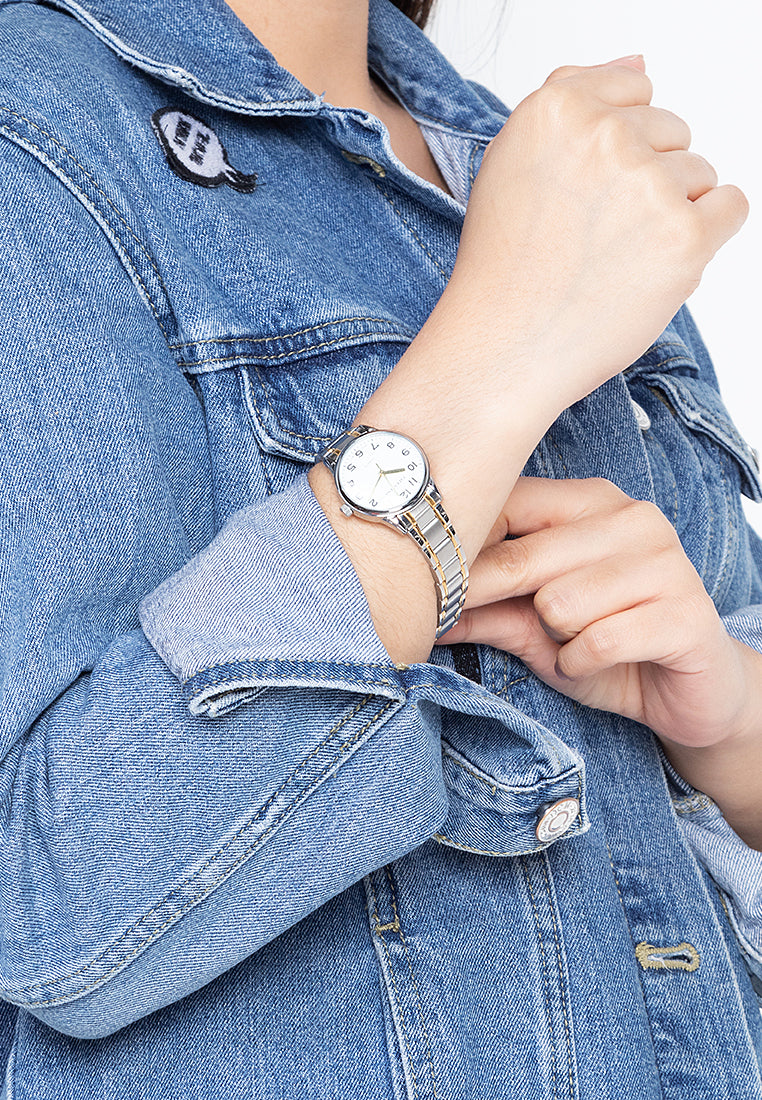 Valentino 20122230-TWO TONE - WHT DIAL Analog Stainless Steel Strap Watch for Women-Watch Portal Philippines