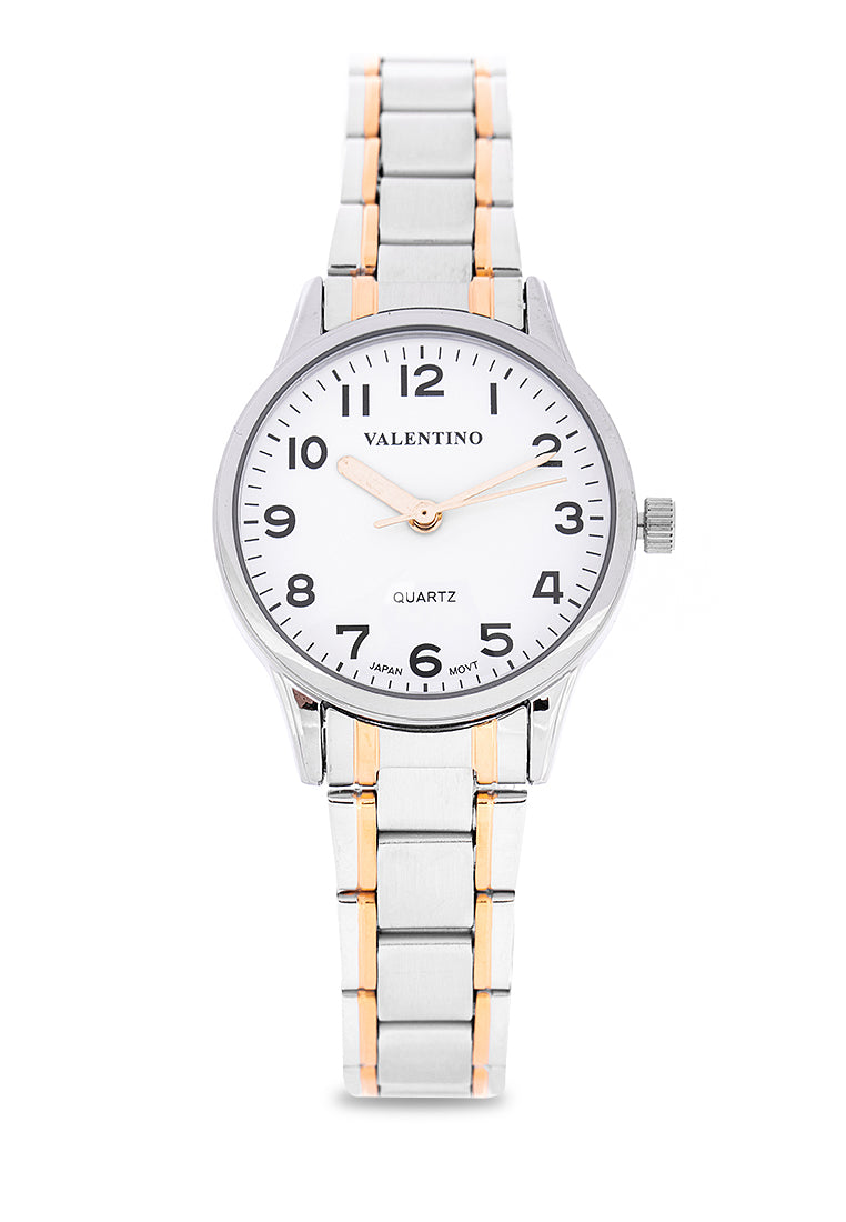 Valentino 20122230-TWO TONE - WHT DIAL Analog Stainless Steel Strap Watch for Women-Watch Portal Philippines