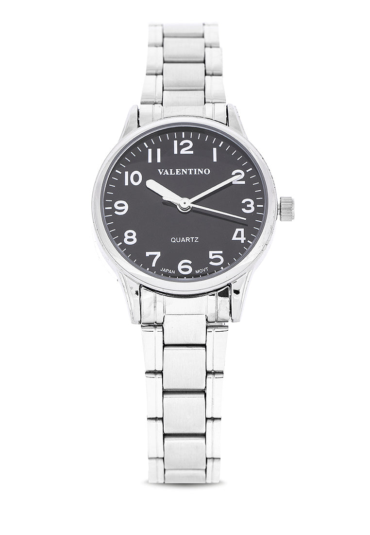 Valentino 20122231-BLACK DIAL Analog Stainless Steel Strap Watch for Women-Watch Portal Philippines
