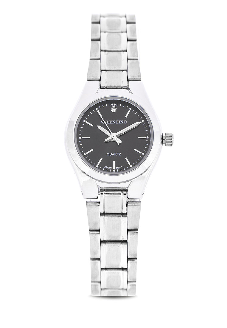 Valentino 20122233-BLACK DIAL Analog Stainless Steel Strap Watch for Women-Watch Portal Philippines
