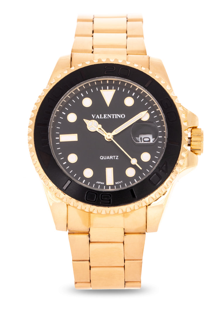 Valentino 20122234-BLACK DIAL Analog Stainless Steel Strap Watch for Men-Watch Portal Philippines