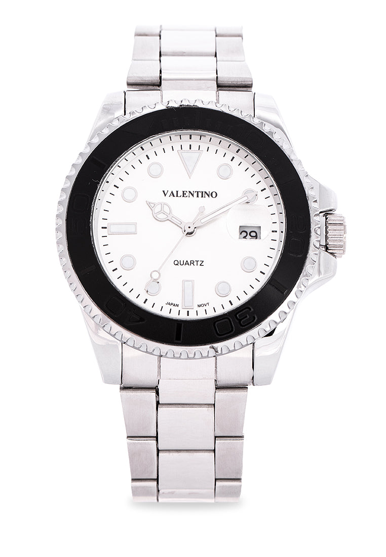 Valentino 20122235-WHITE DIAL Analog Stainless Steel Strap Watch for Men-Watch Portal Philippines