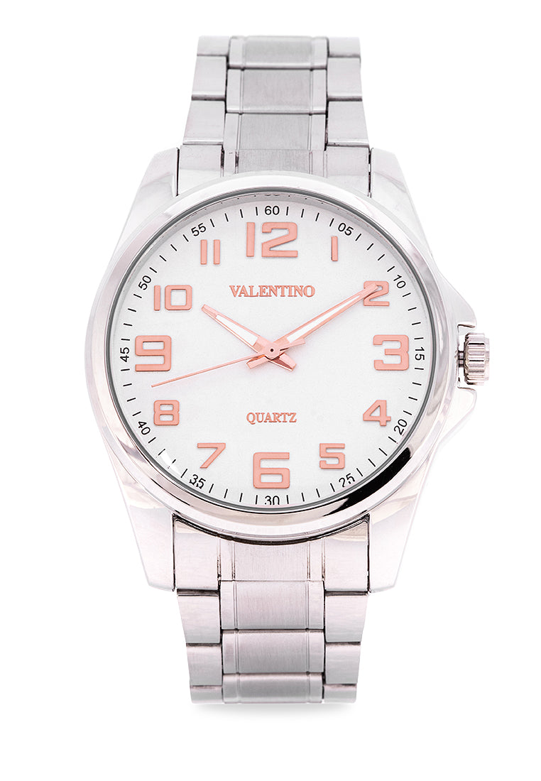 Valentino 20122238-SIL DIAL - ROSE INDEX Analog Stainless Steel Strap Watch for Men-Watch Portal Philippines
