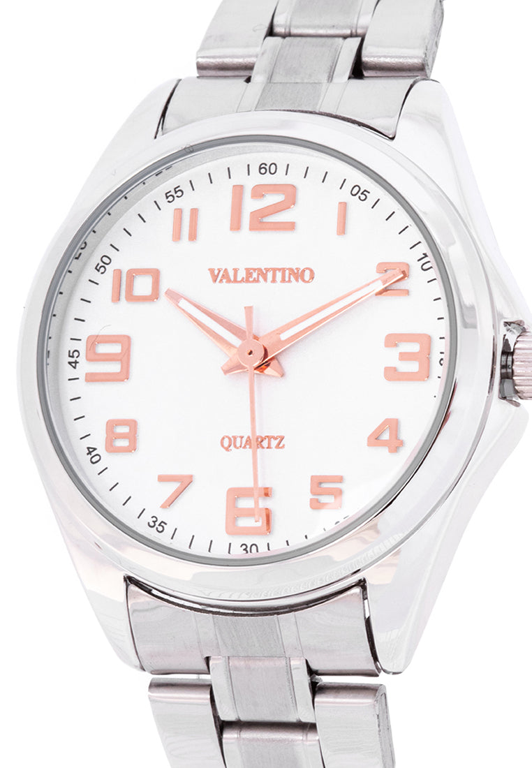 Valentino 20122239-SIL DIAL - ROSE INDEX Analog Stainless Steel Strap Watch for Women-Watch Portal Philippines