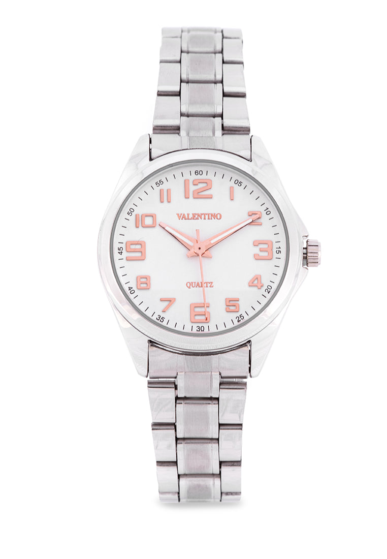 Valentino 20122239-SIL DIAL - ROSE INDEX Analog Stainless Steel Strap Watch for Women-Watch Portal Philippines